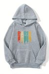 Unisex Gri Kapüşonlu Sweatshirt – Renkli Paris Baskılı,Şardonlu Kalın Kumaş