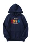 Unisex Oversize Şardonlu Kışlık 1994 Limited Edition Baskılı Kapüşonlu Sweatshirt - Lacivert