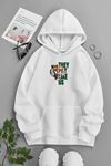 Unisex Beyaz Kapüşonlu Sweatshirt – THEY NOT LİKE US ,Baskılı Şardonlu Kalın Kumaş