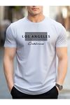 Los Angeles Süprem T-Shirt - Beyaz Oversize Bisiklet Yaka Kısa Kol Tişört
