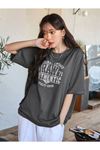 Füme Oversize Authentic T-shirt - Oversize Baskılı