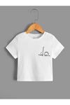 Dinazorlar Pamuklu Çocuk T-Shirt- Beyaz Baskılı Kız Erkek Çocuk Yazlık Bisiklet Yaka Tişört