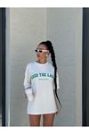 Beyaz Oversize Mood The Label T-shirt - Oversize Baskılı