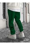 Smile Face Yeşil Jogger Ince Eşofman Altı