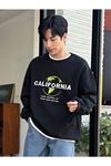 Erkek Siyah California Oversize Sweatshirt