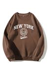 Kadın Newyork Sweatshirt Kahverengi