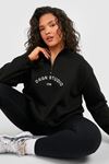 Dsgn Stuidio 06 Dik Yaka Sweatshirt - Siyah Baskılı Oversize Kalın Kışlık