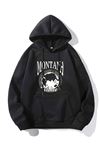 Montana Value Sweatshirt - Siyah Baskılı Oversize Kapüşonlu