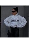 Beyaz Mood The Label Oversize Sweatshirt - Şardonlu Pamuk Kalın