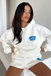 Thatsofetch Series 5 Sweatshirt - Beyaz Baskılı Oversize Kapüşonlu