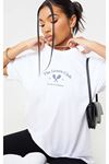 Beyaz Oversize Tennis Club T-shirt - Oversize Baskılı