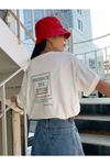The Future T-shirt - Beyaz Baskılı Oversize Bisiklet Yaka