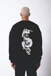 SİYAH BİSİKLET YAKA OVERSİZE SWEATSHİRT VİBES DRAGON