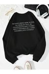 KADIN Siyah SELF LOVE Baskılı Oversize Sweatshirt