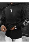 Kapüşonlu Oversize Sweatshirt Siyah JAPAN J