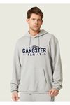 Unisex Oversize Gangster Family Baskılı Kapüşonlu Sweatshirt