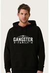 Unisex Oversize Gangster Family Baskılı Kapüşonlu Sweatshirt