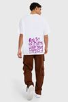 Gang Serıes Erkek Beyaz Oversize Street Graffiti Baskılı T-shirt